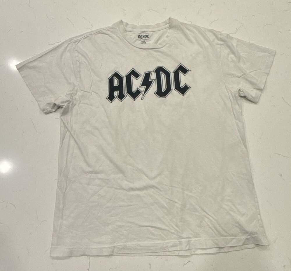 AC/DC Band T-Shirt Size M/L White Graphic Tee